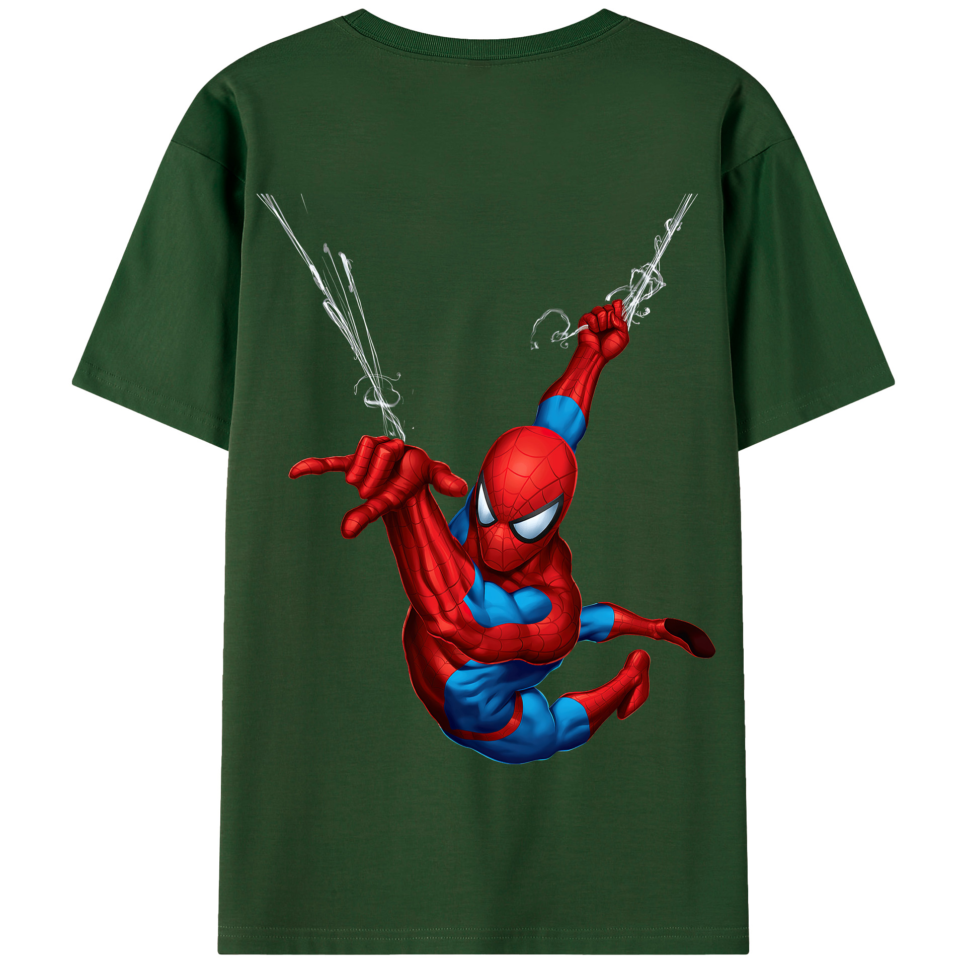 Spider Man スパイダーマン 綿100％半袖Tシャツ（背面プリント）